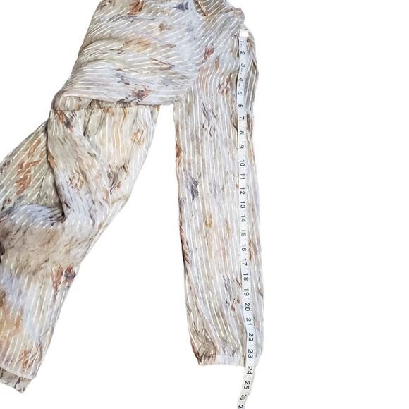 White House Black Market Sheer Stripe Split Long Sleeve Dress - Picture 10 of 16